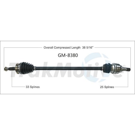 Surtrack Axle Cv Axle Shaft, Gm-8380 GM-8380